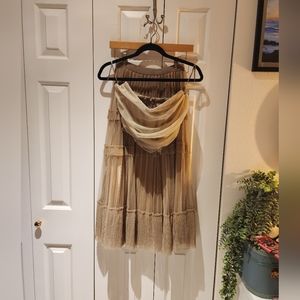 Tulle corset top and matching midi skirt